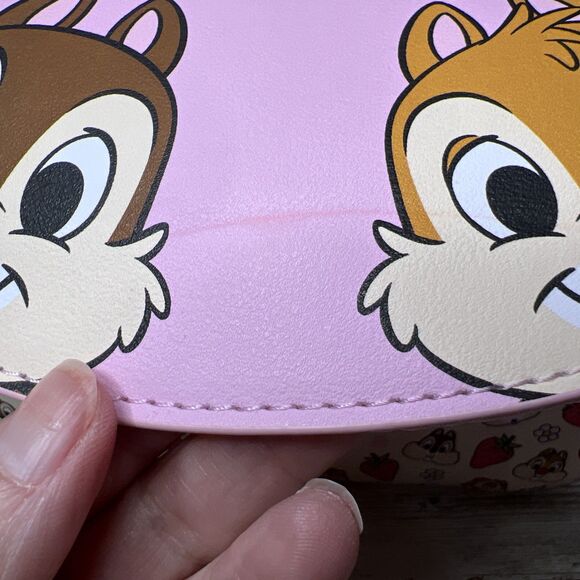 Loungefly Disney Chip 'N' Dale Strawberries Crossbody Bag Purse Chipmunks Pink - Picture 13 of 16